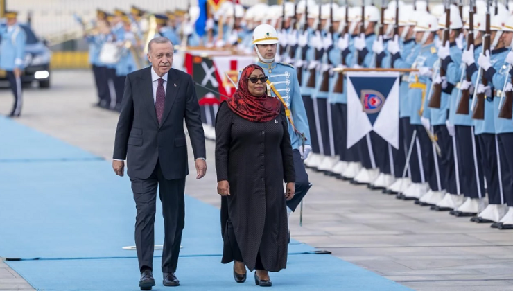 Cumhurbaşkanı Erdoğan, Tanzanyalı mevkidaşı Hassan’ı resmi törenle karşıladı